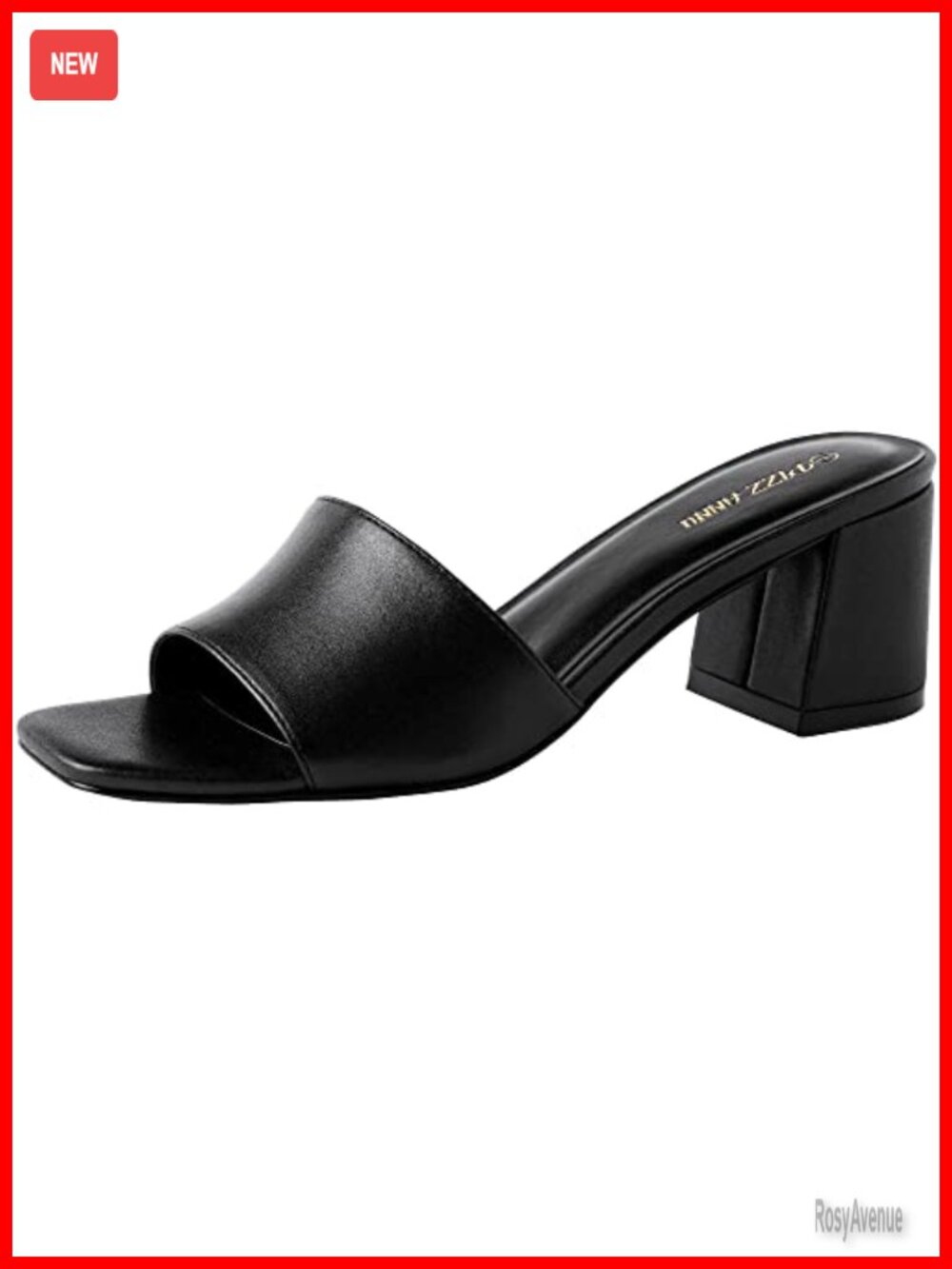 Women's Open Toe Block Heel Sandals Slip On Mules Low Chunky Heeled Shoes